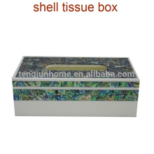 New zealand paua shell rectangle small box facial tissue